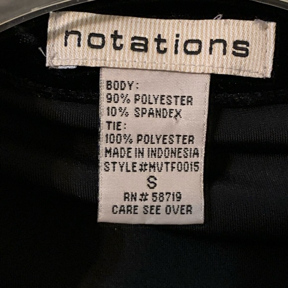 NOTATIONS Velvet Tie Front Top with an attached Velvet Cami, size Small - Picture 5 of 14